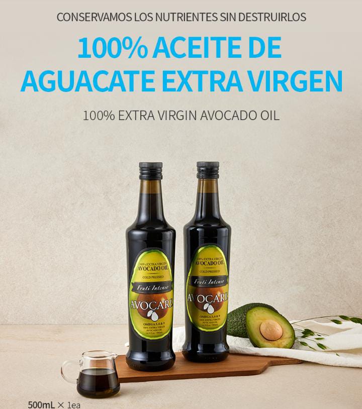 Aceite 100% de Aguacate extra virgen 