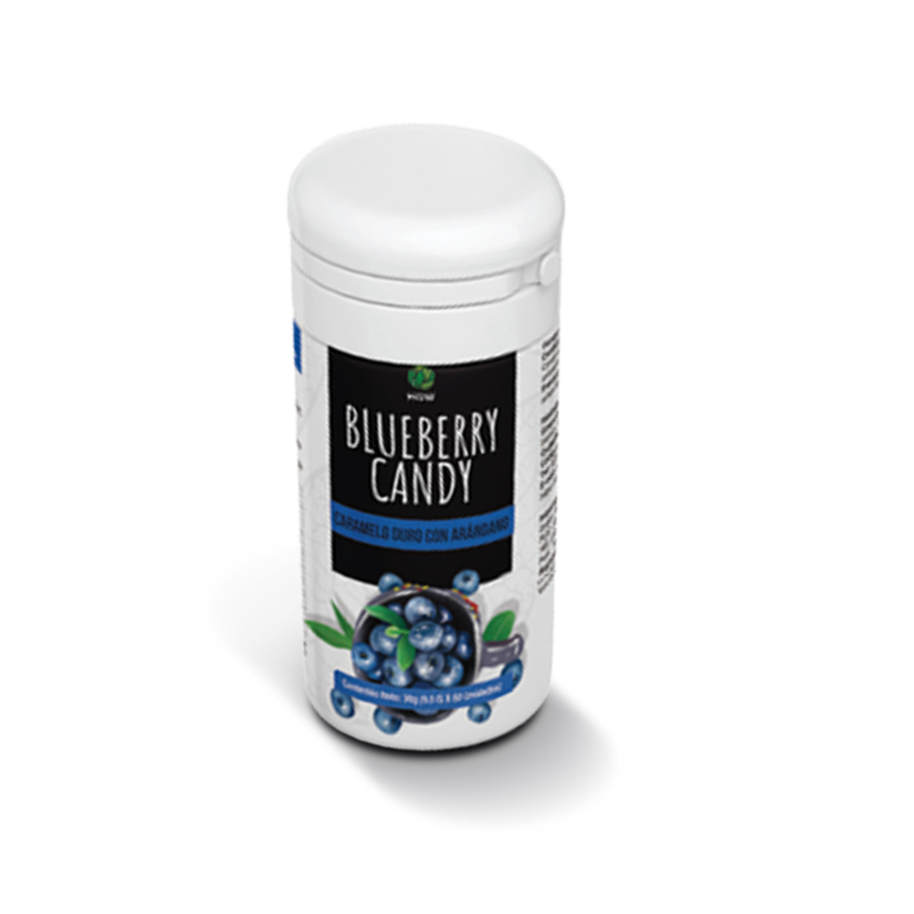 BLUEBERRY CANDY Frasco de 30gr (60 unidades de 0,5 gr c/u)